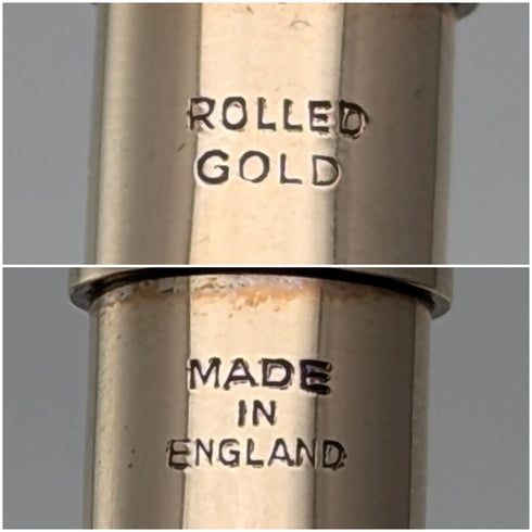 British Vintage Yard O' Red Rolled Gold Propelled Pencil in Case