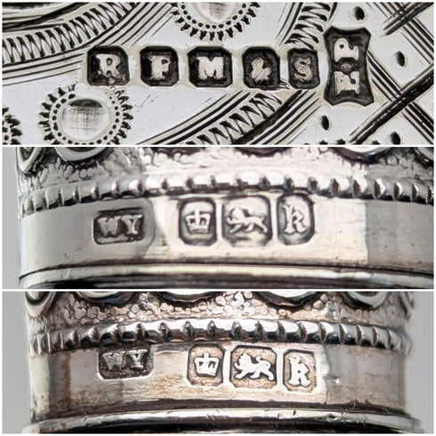 1902 年英國古董鹿角手柄魚餐具組純銀裝飾 William Yates