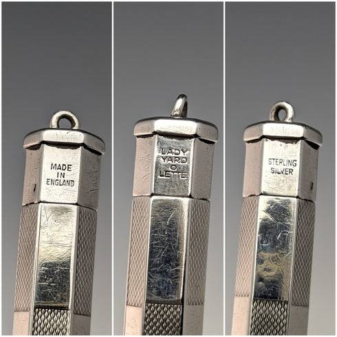 英國復古YARD-O-RED六邊形純銀推進式迷你鉛筆YARD-O-LETTE