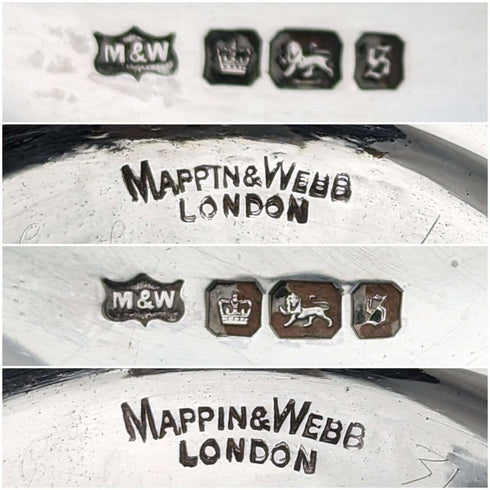 1910年 英国アンティーク 純銀製コンポート ペア 直径14cm 計328g Mappin & Webb