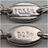 復古純銀現代主義鏈條項鍊,42厘米,28克,FOSSIL