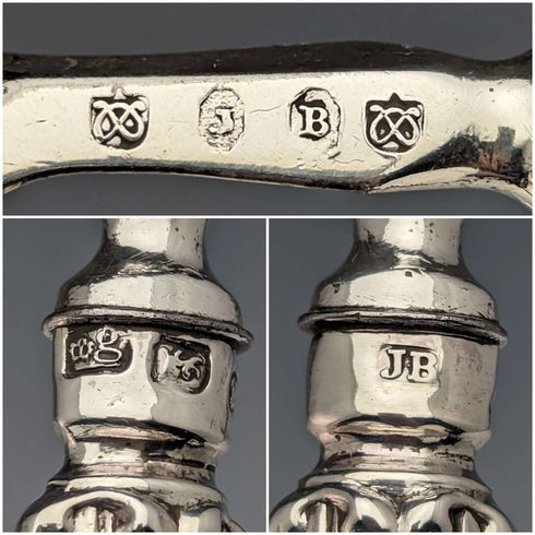 1830 年英國古董純銀手柄叉子 3 件套 John Rodgers & Sons