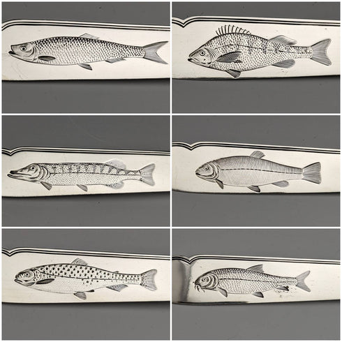 1877年 英国アンティーク 純銀製 カトラリー12ペア 計1475g Francis Higgins 木箱入り