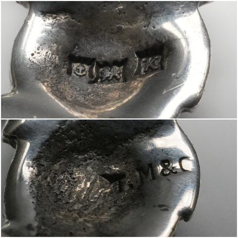 British Vintage Sterling Silver & Marcasite Rose Wreath Brooch by Thomas Mott