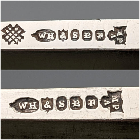 威廉赫頓父子公司 (William Hutton & Sons) 製作的古董英國銀盤劍形肉串一對