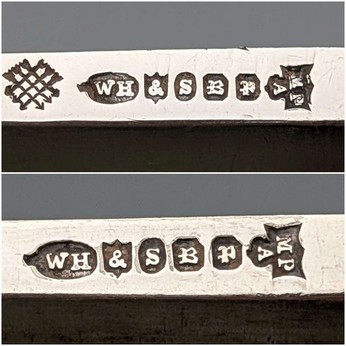 威廉赫頓父子公司 (William Hutton & Sons) 製作的古董英國銀盤劍形肉串一對