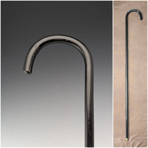 1920 年代古董黑色桿身彎柄手杖 91 厘米