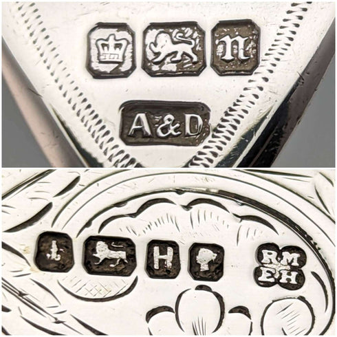 1880 年左右英國古董白色珍珠貝柄純銀刀片餐具 5 對 Martin Hall