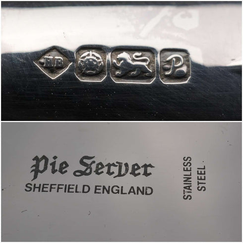 1989年 英国ヴィンテージ 純銀製ハンドル パイサーバー 箱入り Harrison Brothers