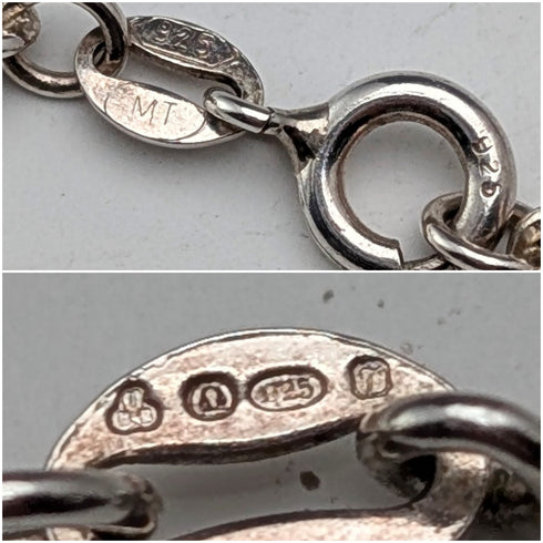 1977年 英国 純銀製 ジュビリーインゴットペンダント計32g 純銀ツイストネックレス付 RJ