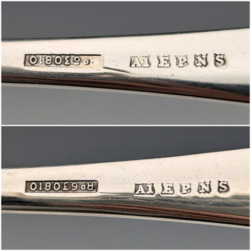 1916 年英國古董鍍銀湯匙一對