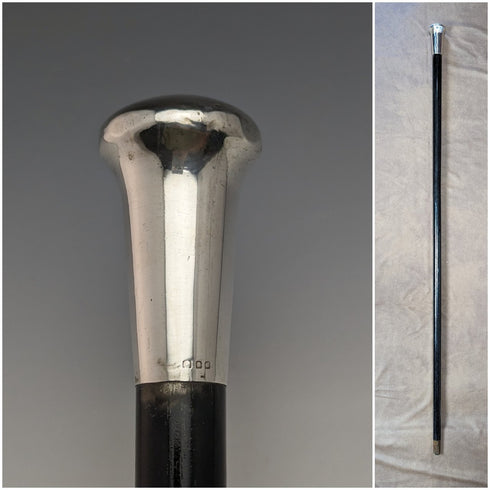 1929 年英國復古男士手杖純銀圓形手柄 91 厘米