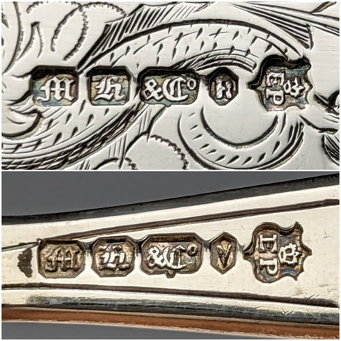 19 世紀末英國古董鍍銀魚餐具 6 對套裝木盒 Martin & Hall