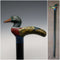 Vintage Black Shaft Painted Duck Handle Walking Stick Cane 87cm