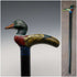 Vintage Black Shaft Painted Duck Handle Walking Stick Cane 87cm