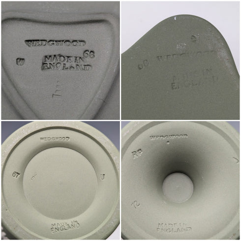 英国ヴィンテージ ウェッジウッド グリーンジャスパーウェア製 4点セット