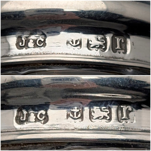 1916 年英國古董銀蓋迷你玻璃罐一對 Jones & Crompton