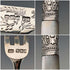 1900 British antique pure silver blades, mother of pearl handles, dessert cutlery set of 6, Atkin Brothers