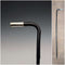 1899 British Antique Black Shaft L-Handle Sterling Silver Decorated Lightweight Walking Stick, 90cm