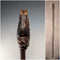 Vintage Natural Wood Hiking Stick with Owl Carving Handle, 129cm