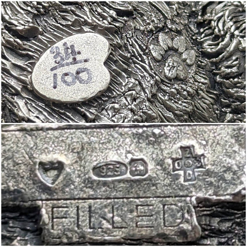 英国 カントリーアーティスト社 超大型テディベア 純銀張り彫刻 フィギュリン 世界限定100個