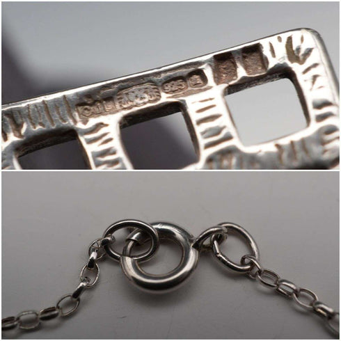 UK Vintage Sterling Silver Rennie Mackintosh Triple Drop Necklace 42cm 8g