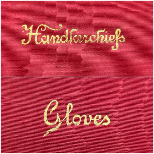 Vintage Burgundy Leather Glove & Handkerchief Case