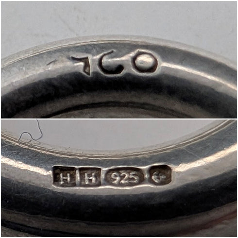 英国ヴィンテージ 純銀製 ビーズドロップチェーン ネックレス52cm 87g HH