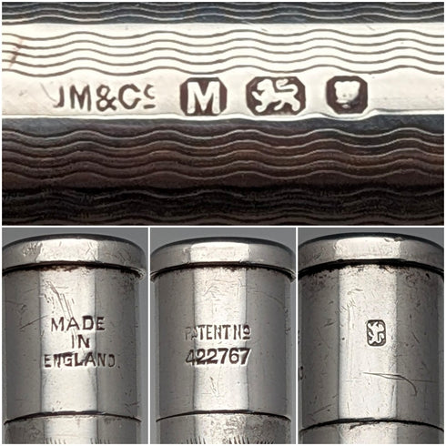 1947年英國Yard O' Red純銀推拉式鉛筆,附筆盒