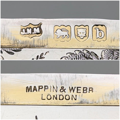 1897年 英国アンティーク 純銀製 カードケース ジャポニズム装飾 75g Mappin & Webb