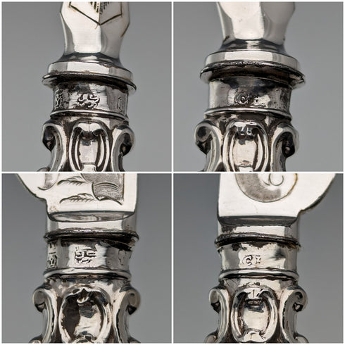 1860年頃 英国アンティーク 純銀ハンドル デザートカトラリー ペア