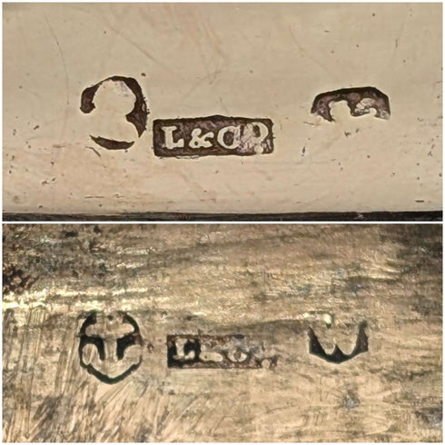 1820 年英國古董純銀油醋汁配海綿 Ledsam&Vale
