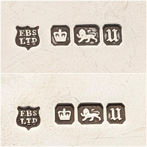 1912年 英国アンティーク 純銀製 D型ナプキンリング ペア 56g Fenton Brothers