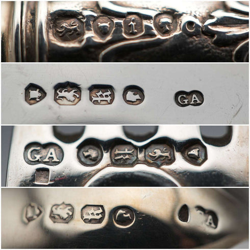 1865年 英國古董 純銀洗禮餐具套組 共102克 George Adams 附盒