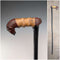 Vintage black shaft, painted horse-carved handle walking stick, 94cm