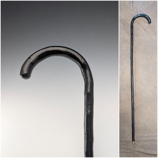 復古扭曲黑色彎柄手杖,84厘米