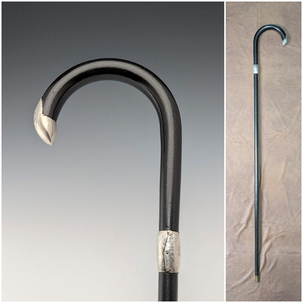 1913 年英國古董男士弧形手柄純銀裝飾手杖 92 公分 J Howell&Co Ltd