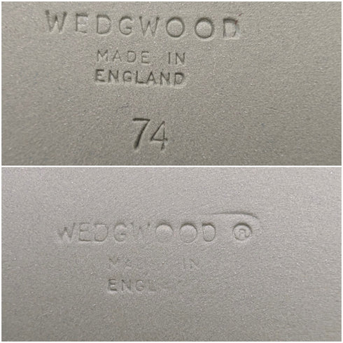 Vintage British Wedgwood Jasperware Round Lidded Boxes, Pair, Sage Green