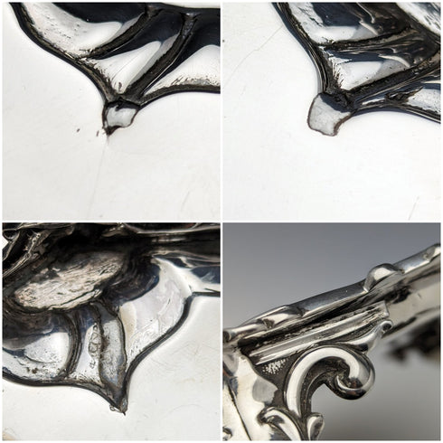 1861 年英國古董純銀 Salva 卡托盤直徑 23 公分 358 克 Edward & John Barnard