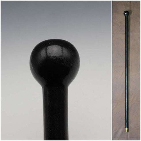 Vintage Black Shaft Rondel Handle Walking Stick Cane 83cm