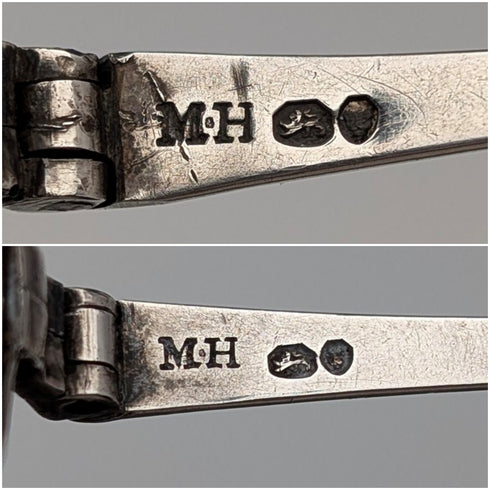 19世紀早期喬治亞時期英國古董純銀小眼鏡,瑪麗安霍姆斯製作