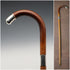 1914 British Antique Thunk Shaft Sterling Silver-Mounted Large-Curved Handle Walking Stick Cane 93 cm