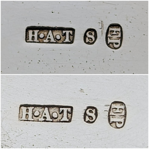 英国アンティーク シルバープレート製 シュガーボウル&クリームジャグ H.A.T.