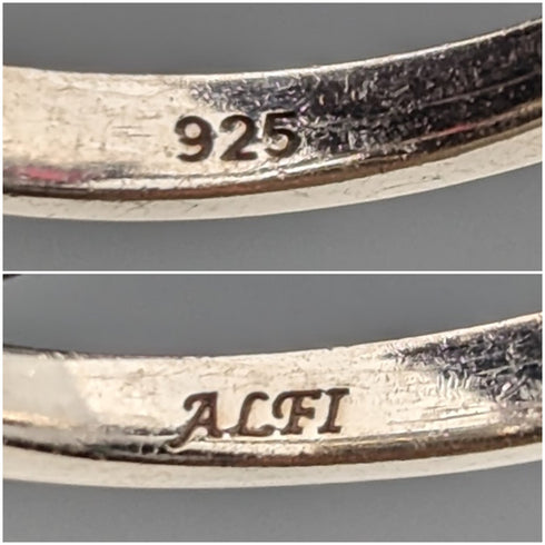 英国ヴィンテージジュエリー ハート型ルビーカラーガラス 純銀リング(9号)指輪