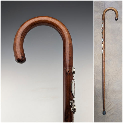 復古男士旅遊手杖棕色軸 94 厘米