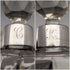 1922 British Antique Sterling Silver Cut Glass Perfume Bottles, Pair, Arthur Graf