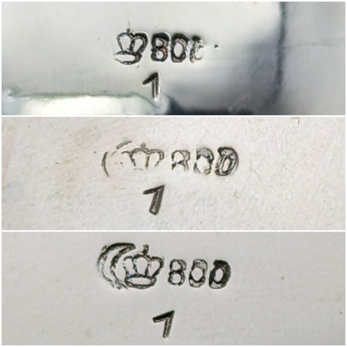 約 1900 年德國古董 800 銀學士茶壺 3 件組總計 762 克