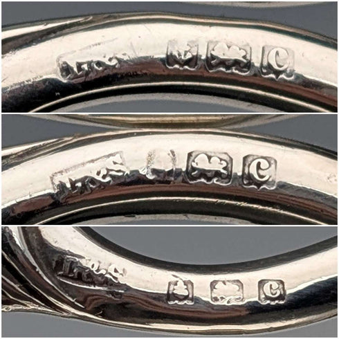 1902年 アンティーク 純銀製ハンドル裁縫ハサミ 3点セット Levi&Salaman