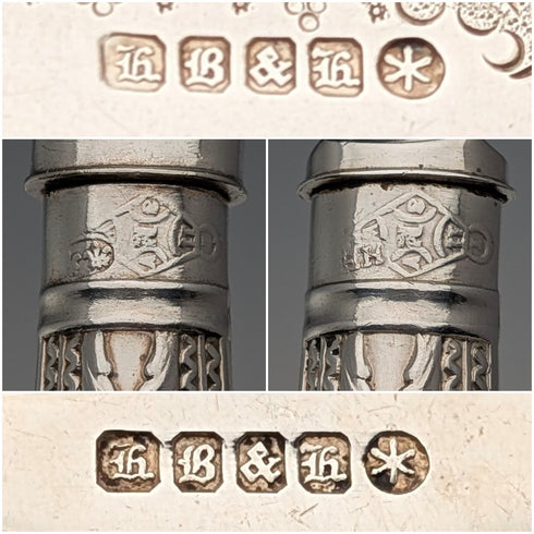 1876年 英国アンティーク シルバープレート製 カトラリー6ペア 木箱入り Harrison Brothers&Howson