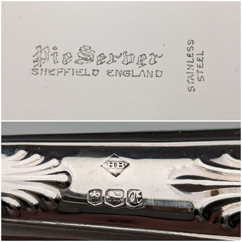 1973年 英国ヴィンテージ 純銀製ハンドル ケーキスライサー 箱入り Harrison Brothers